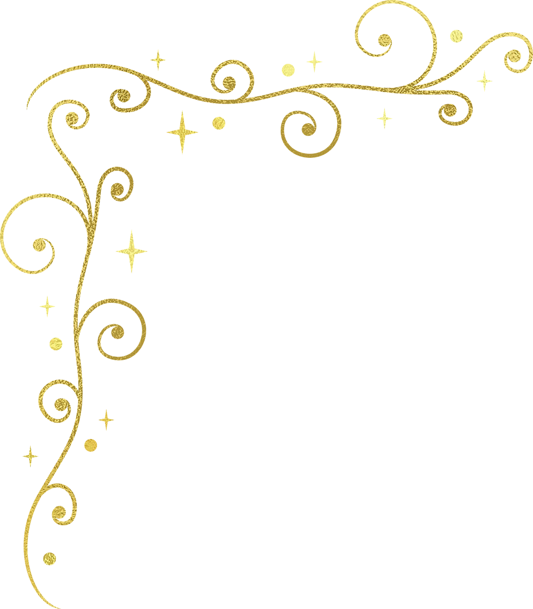 Elegant Gold New Year's Eve Corner Border